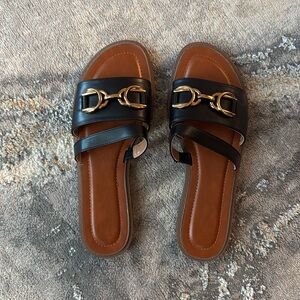 Black Leather Sandals